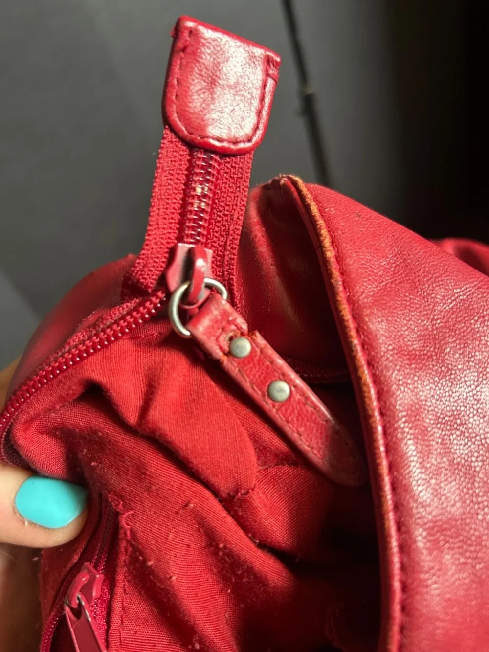Marlo Genuine Leather Red Hobo Shoulder Bag | Soft Leather Zip Top Purse